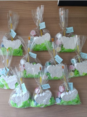 Kelebek Boyama Seti, Boyanabilir Taş Tozu Hayvan Figürleri, Boyama Etkinliği, Doğum Günü Hediyesi, Tatil Hediyesi, Dıy,(10 Adet)