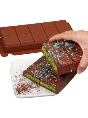 Ozcmax Meşhur Dubai Çikolatası Kalıbı Silikon - Büyük Tablet Çikolata Mum Kek Kalıbı Pasta Kalıbı