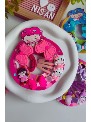 6 Parça Karışık Figürlü Toka Seti (2 Lastik , 2 Pens,2 Çıtçıt Toka)