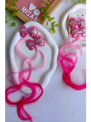 Kız Çocuk Pullu Unicorn Yapay Saç Postiş 2 Adet