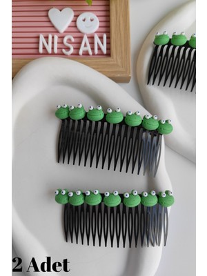 Kız Çocuk Renkli Hayvan Figürlü Taraklı Toka 2 Adet