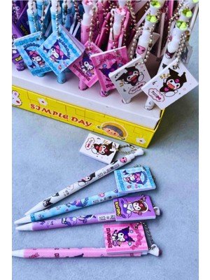 Kuromi Temalı Kadın Not Defterli Uçlu Kalem Renkli Deseniyle Eğlenceli Yazım Deneyimi