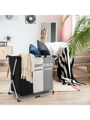 Kirli Çamaşır Sepeti Katlanabilir Üç Bölmeli