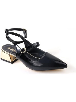Papuçcity Sprs 02827 4 cm Topuklu Kadın Arkası Açık Stiletto Ayakkabı