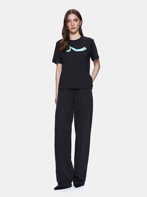 LTB Kadın  Regular Sıgnlı Kısa Kollu Siyah T-shırt