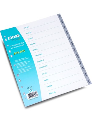 Exxo Ayraç Aylar Ocak-Aralık - 4 Adet