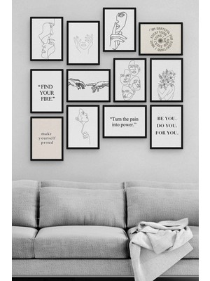 Çizim 12 Parça Ahşap Mdf Tablo ZLLTB202