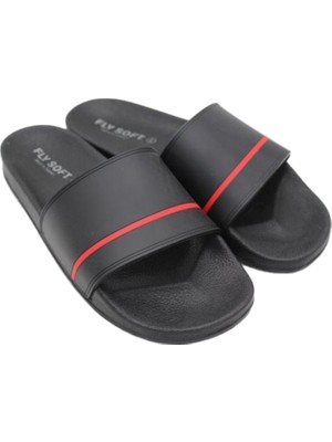 Fly Soft S263.050 Erkek Havuz ve Günlük Yazlık Terlik Siyah - Kırmızı
