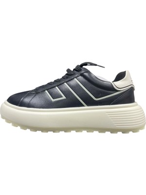 Erkekler İçin Lufian Harold Sneaker Ayakkabı 111230269 Düz Taban Siyah Malzeme ile Şık ve Rahat