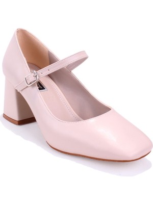 Dagoster DZA07-1006085 Bej Klasik Topuklu Kadın Ayakkabı