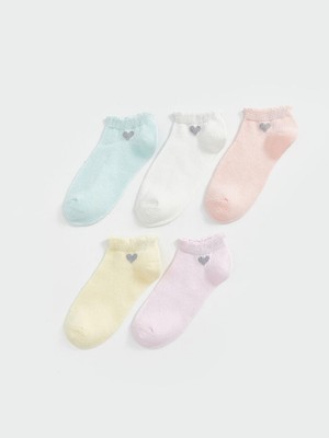 Lcw Kids  Desenli Kız Çocuk Patik Çorap 5'li