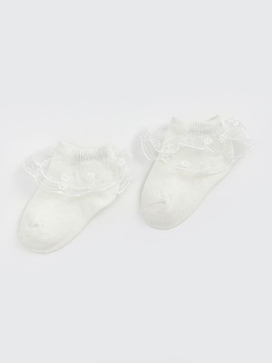 Lcw Baby  Basic Dantelli Kız Bebek Patik Çorap