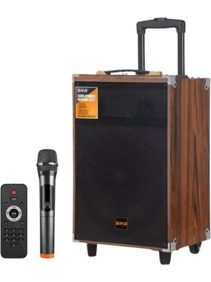 Baab B-Q8 8''20CM Kablosuz 1 El Mikrofon Bluetooth Şarjlı Müzik Kutusu