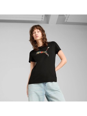 Puma Graphics Floral Cat Logo Tee Kadın Spor Tişört 68508101