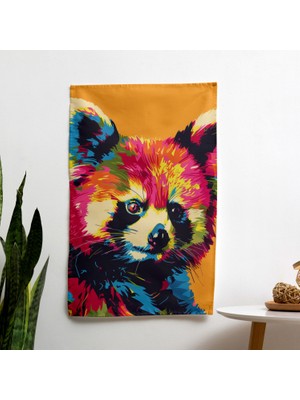 Painted Anarchy Pop Art Hayvan Portreleri Kumaş Duvar Asılı - %100 Pamuk Sırt ve Polyester Ön - Canlı Süblimasyon