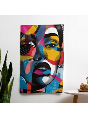 Painted Anarchy Popart Tarzı Soyut  Dekorasyon Duvar Örtüsü - Canlı Renkler, Yatak Odası, Oturma Odası, Yurt