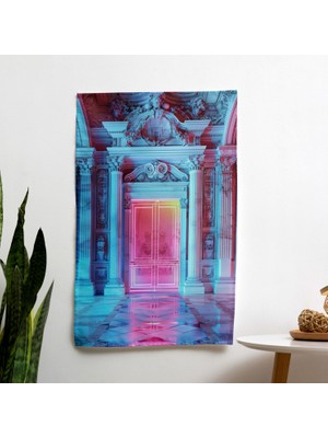 Painted Anarchy Neon Barok Füzyon Duvar Örtüsü - Ranforce Kumaş, Süblimasyon Baskı - Canlı Yatak Odası Dekoru