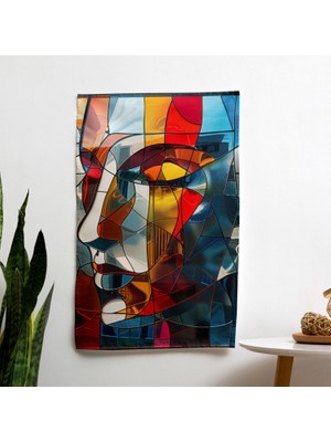 Painted Anarchy Kübizm  Modern Sanat Duvar Örtüsü | Arkası %100 Pamuk, Önü Polyester | Canlı Renkler, Hafif