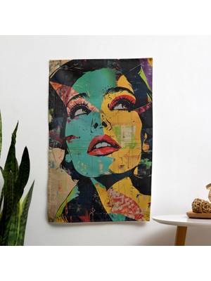 Painted Anarchy Pop Art  Duvar Sanatı - Canlı Renklerle Ranforce Kumaş Duvar Örtüsü