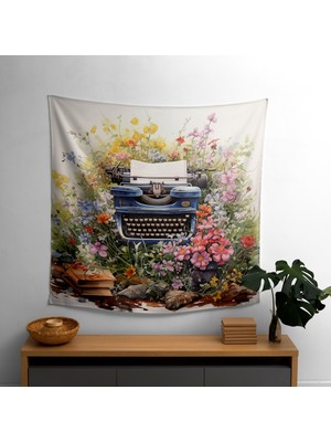 Painted Anarchy Büyülü Retro Blooms Kumaş Duvar Sanatı Örtü - Canlı Renkler, Süblimasyon Baskı
