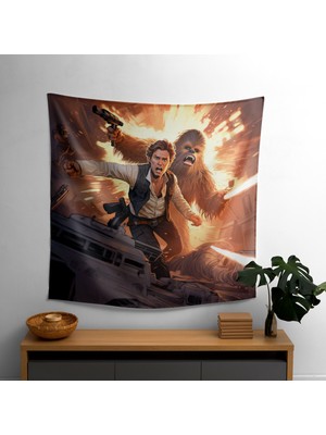 Painted Anarchy Star Wars Han Solo ve Chewbacca Macera Duvar Örtüsü - Yatak Odası, Oturma Odası Veya Yurt