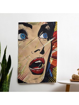 Painted Anarchy Popart Tarzı Duvar Örtüsü - %100 Pamuk Sırtlı, Süblimasyon Baskı, Yatak Odası, Oturma Odası,