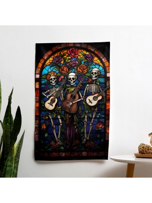 Painted Anarchy Ölülerin Günü Müzik Aletleri Duvar Örtüsü - Yatak Odası, Oturma Odası Veya Yurt Dekoru Için