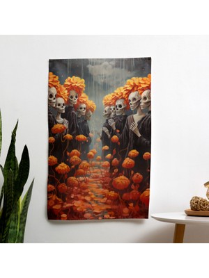 Painted Anarchy Ethereal Kadife Çiçeği  Duvar Örtüsü - Yatak Odası, Oturma Odası Veya Yurt Için Canlı Kumaş