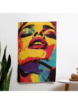 Painted Anarchy Popart Tarzı Duvar Örtüsü %100 Pamuk Sırt %100 Polyester Ön - Yatak Odası, Oturma Odası, Yurt