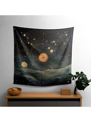 Painted Anarchy Vintage Yıldız Haritası Duvar Örtüsü - %100 Pamuk Sırt ve %100 Polyester Ön - Canlı Ranforce