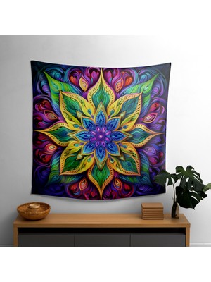 Painted Anarchy Kaleydoskopik Illüzyon Duvar Örtüsü - %100 Pamuk Sırt, Polyester Ön - Canlı Renkler