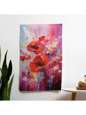 Painted Anarchy Tutkulu Çiçekler  Duvar Örtüsü - Yatak Odası, Oturma Odası ve Yurt Dekoru Için Canlı Kumaş