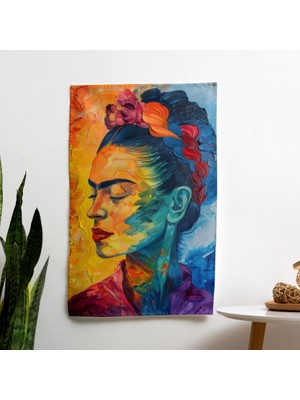 Painted Anarchy Frida Kahlo Tarzı Kumaş Duvar Örtüsü - Canlı Renkler, Hafif Duvar Askılı