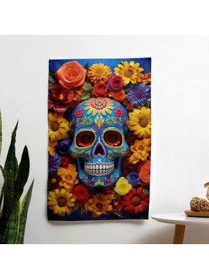 Painted Anarchy Şeker Kafatasları  Duvar Sanatı Duvar Örtü - Yatak Odası, Oturma Odası ve Yurt Dekoru Için