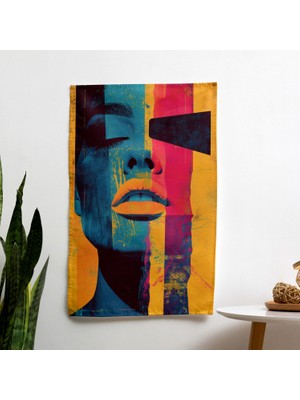 Painted Anarchy Tipografi Popart Tarzı Duvar Örtüsü - %100 Pamuk Sırt, Polyester Ön - Canlı Renkler - Yatak