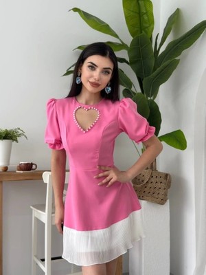 Defy Moda Safe Kalp Detaylı Elbise