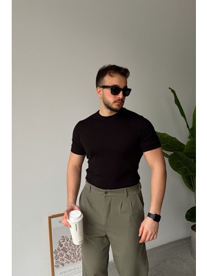 Livio Ferri Kama Erkek Bisiklet Yaka Pamuk Regular Fit Kısa Kollu Ince Triko Tişört