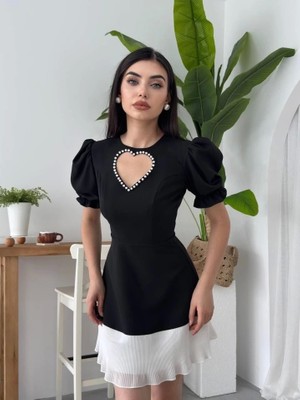 Defy Moda Safe Kalp Detaylı Elbise