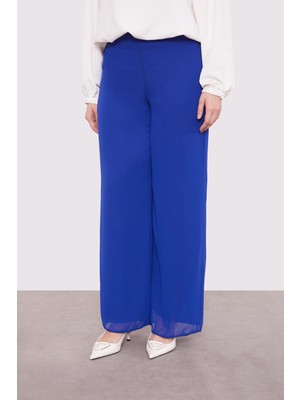 Saks Bol Paça Şifon Pantolon