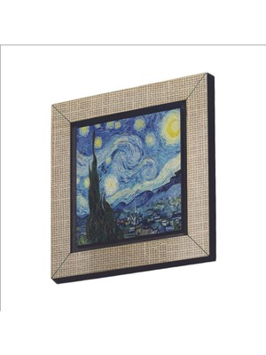 Yıldızlı Gece (Vincent Van Gogh, 1889) Baskılı Mdf Magnet 7x7