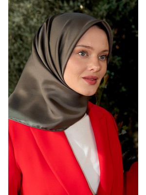 Lêvi D'or Lacivert - Vizon Çift Taraflı Twill İpek Eşarp