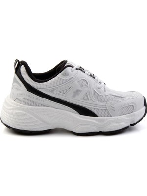 Bambi Beyaz Siyah File  Kadın Sneaker K01027032922