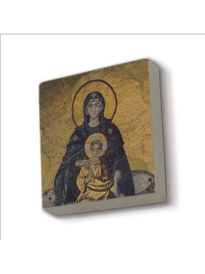 Ayasofya- Hz. Meryem ve Isa Mozaiği Baskılı Taş Magnet 5x5