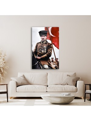 Atatürk ve Bayrak Cam Tablo