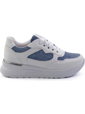 Mavi Beyaz Kot Kumaş  Kadın Sneaker K01179001137