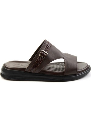Bambi Kahve Leather Erkek Terlik E04433001143