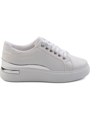 Beyaz Lame  Kadın Sneaker K01179001409
