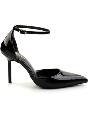 Bambi Siyah Rugan  Kadın Klasik Topuklu Ayakkabı K01209511008