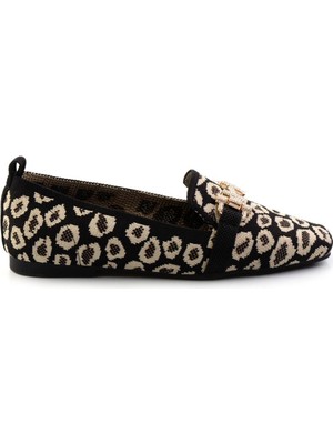 Bambi Siyah Leopar  Kadın Babet K01327058082