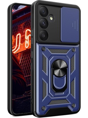 M.tk moveteck Samsung Galaxy A36 Kılıf Kamera Korumalı Sürgülü Yüzüklü Standlı Armor Military Tank Kızaklı Kapak